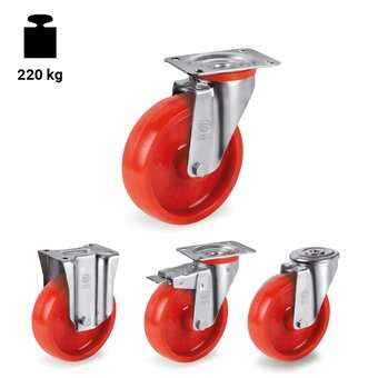 TR-68RED-NL-Ruote con supporti per carichi leggeri